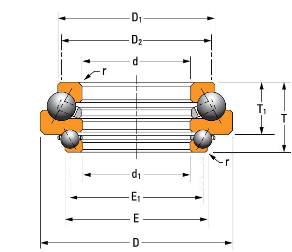 DTVL angular contact thrust ball bearing. N-3214-A